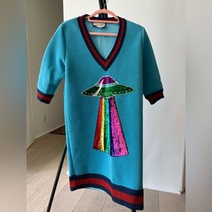Gucci dress with UFO sequin design